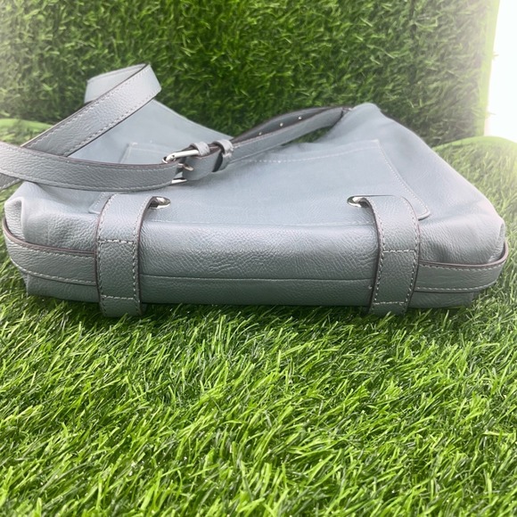 Simply Vera Vera Wang Crossbody Bag Blue Gray Snake Print Leather Purse - Picture 7 of 12